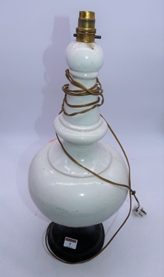Lot 5 - A 20th century white glazed ceramic table lamp...