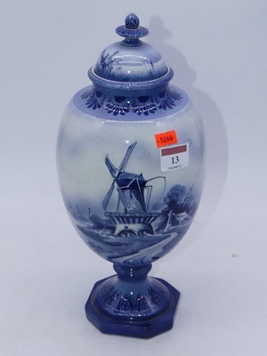 Lot 13 - A Royal Bon Delft pottery vase and cover of...