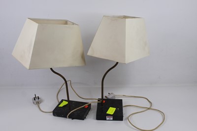 Lot 26 - A pair of table lamps, each having a tapered...