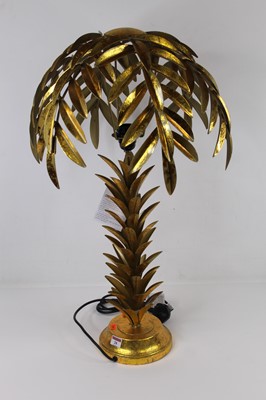 Lot 28 - A large modern gold painted fern leaf table...