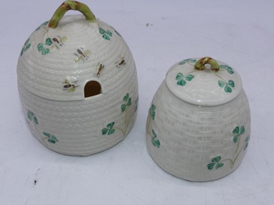 Lot 33 - A Belleek Irish porcelain jug, having moulded...