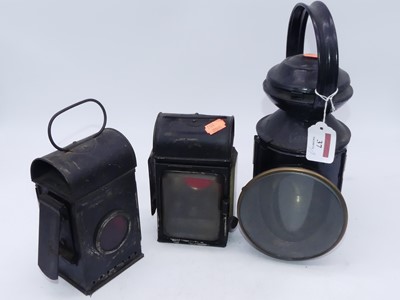 Lot 37 - A 20th century black painted hand-held railway...