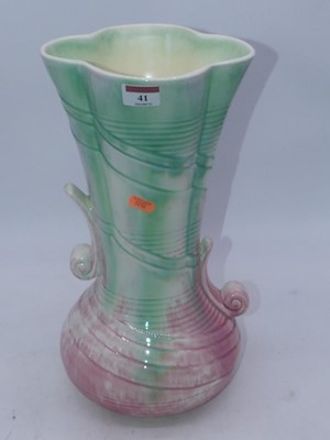 Lot 41 - A large 1930s Sylvac vase, of moulded trumpet...