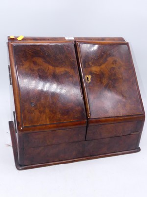Lot 47 - A Victorian walnut table top stationery...
