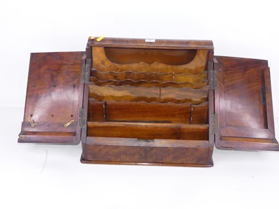 Lot 47 - A Victorian walnut table top stationery...