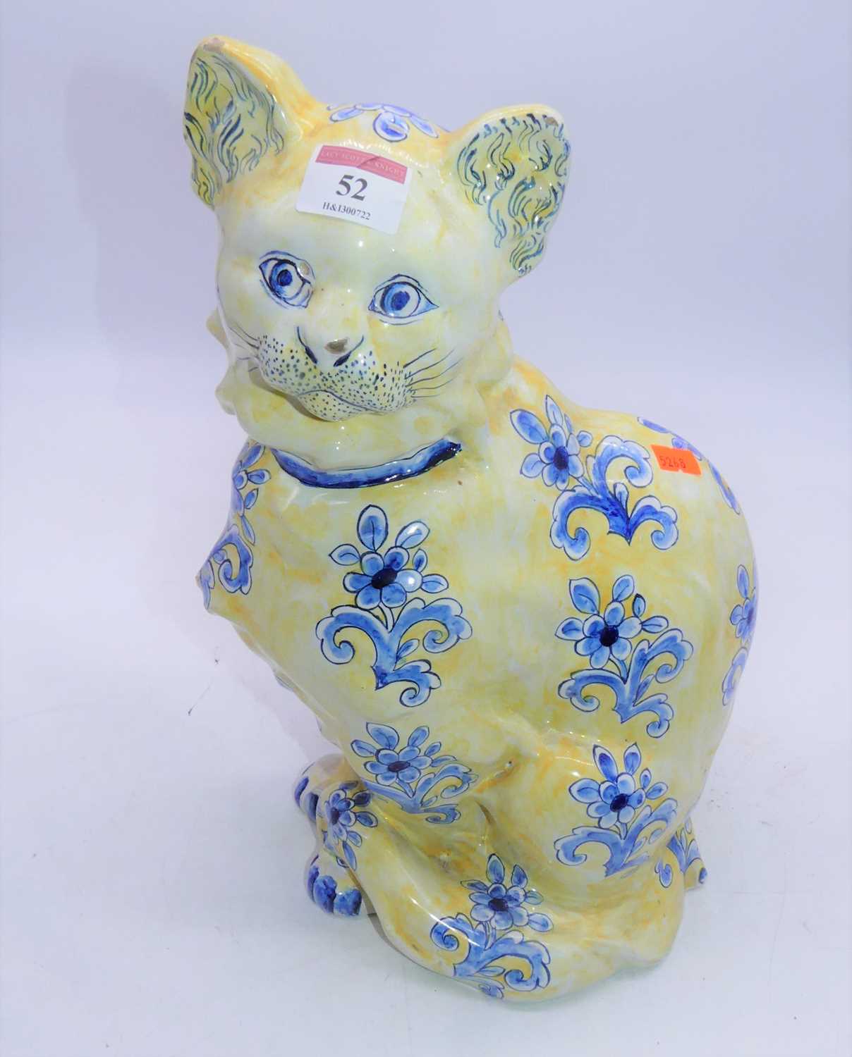 Lot 52 - A large reproduction Galle style cat modelled...