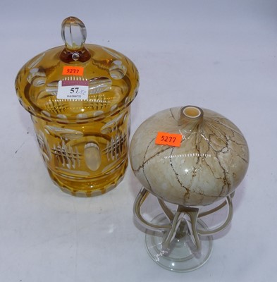 Lot 57 - An early 20th century amber tinted and etched...