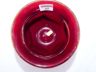 Lot 65 - A 20th century red tinted art glass vase, of...
