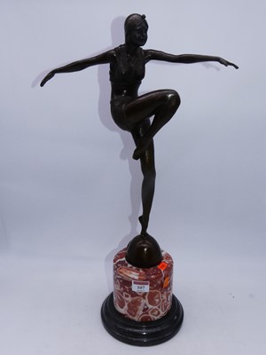 Lot 107 - A large Art Deco style bronzed figure of a...