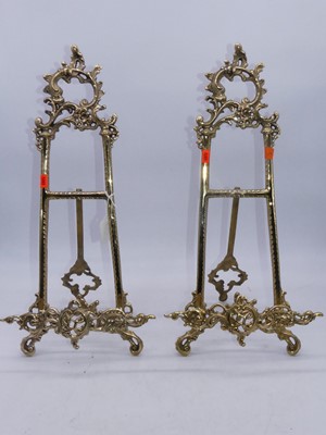 Lot 109 - A pair of reproduction brass Rococo style...