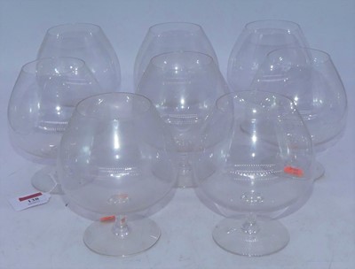 Lot 138 - A set of eight Stuart glass brandy balloons