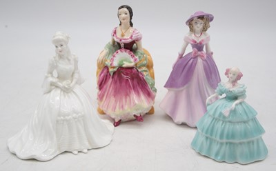 Lot 142 - A collection of six Coalport figurines, to...