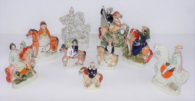Lot 148 - A collection of nine Victorian Staffordshire...