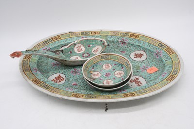 Lot 151 - A Chinese part dinner and tea service, each...
