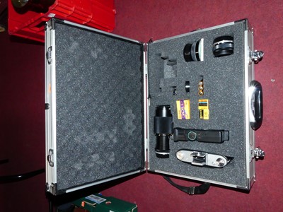Lot 180 - An Ensign Selfix 820 camera, with various...