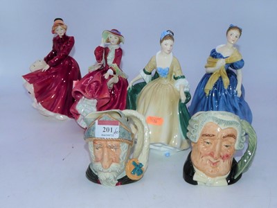 Lot 201 - A collection of four Royal Doulton figurines,...
