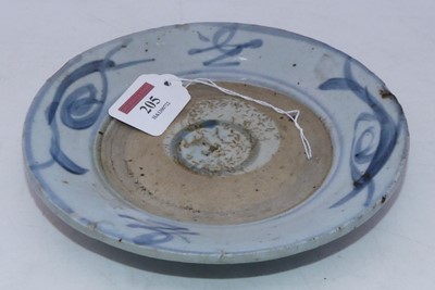 Lot 205 - A Chinese blue and white Swatow earthenware...