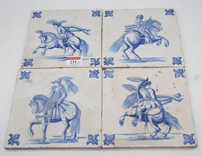 Lot 231 - A set of five 19th century blue and white...
