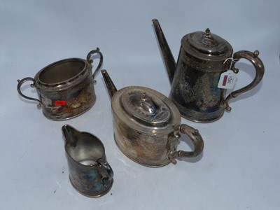 Lot 292 - A 19th century silver plated four-piece tea...