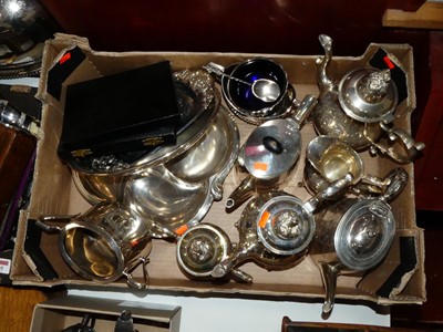 Lot 293 - A box of silver plated wares, to include...