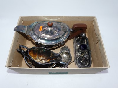 Lot 294 - A box of silver plated wares, to include a...