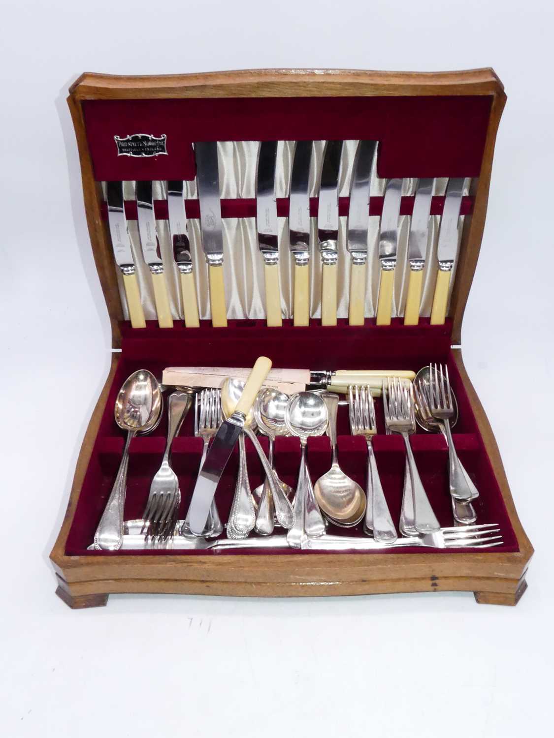 Lot 296 - A Priestley & Moore silver plated canteen of...