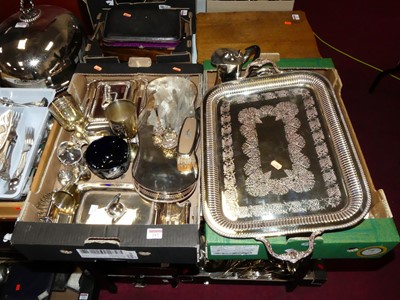 Lot 297 - Two boxes of silver plated wares, to include...