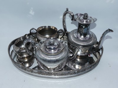 Lot 290 - A silver plated four piece tea and coffee...