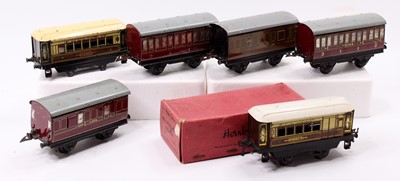 Lot 305 - Tray containing Hornby 4-wheel coaches: two No....