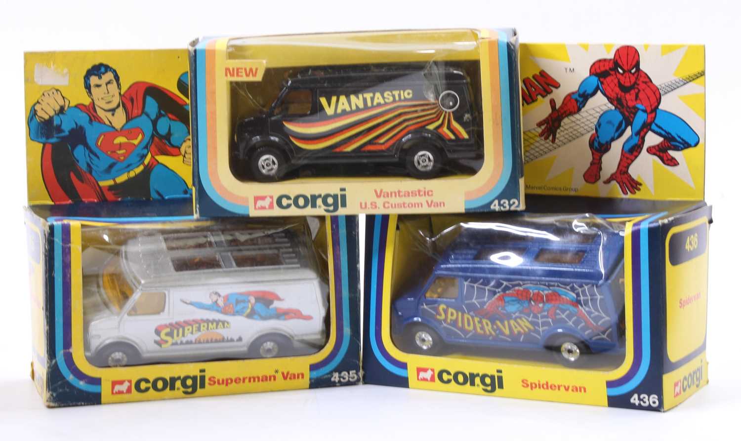 Lot 1308 - Corgi Toys boxed model group of 3 Chevrolet...