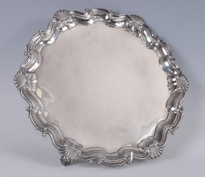 Lot 2159 - A Victorian silver salver, of shaped circular...