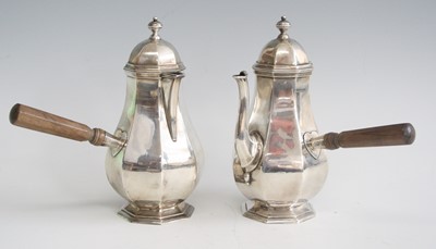 Lot 2177 - An Edwardian silver coffee and chocolate pot...
