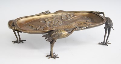 Lot 55 - A Japanese Meiji period bronze stand, the...