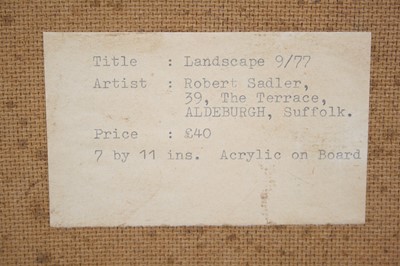 Lot 420 - Robert Sadler (1909-2001) - Landscape, palette...