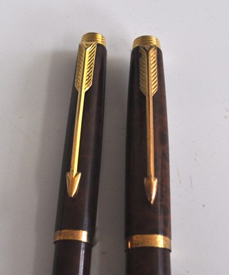 Lot 214 - A Parker 75 Laque Thuya fountain pen and...