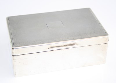 Lot 152 - A 1950s silver table cigarette box, the hinged...
