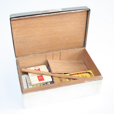 Lot 152 - A 1950s silver table cigarette box, the hinged...