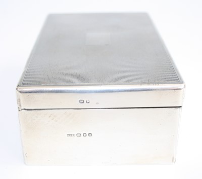 Lot 152 - A 1950s silver table cigarette box, the hinged...