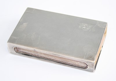 Lot 153 - An Art Deco silver matchbox holder, having an...