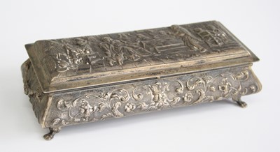 Lot 2184 - An early 20th century Dutch silver trinket box,...