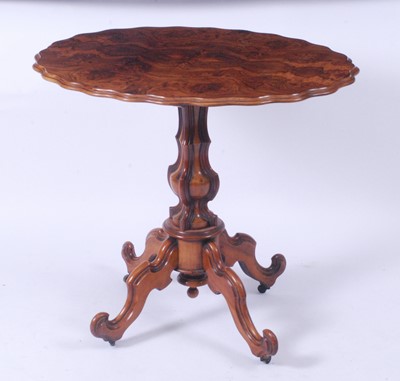 Lot 2600 - A Victorian burr walnut pedestal occasional...