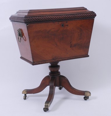 Lot 2602 - A Regency mahogany pedestal teapoy, of...