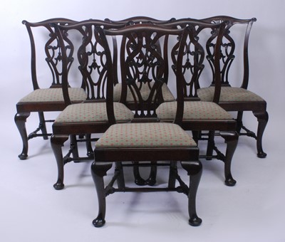 Lot 2617 - A set of six Edwardian mahogany dining chairs...