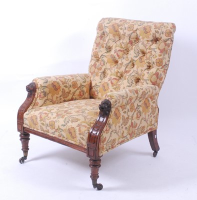 Lot 2622 - A Victorian oak library armchair,...