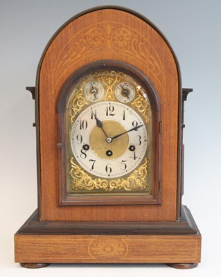 Lot 2583 - An Edwardian Yunghans mantel clock, having an...