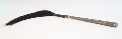 Lot 139 - A circa 1900 Indian silver fly-whisk, the...