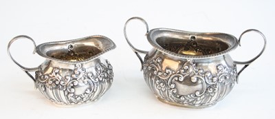 Lot 2171 - A late Victorian silver three-piece tea...