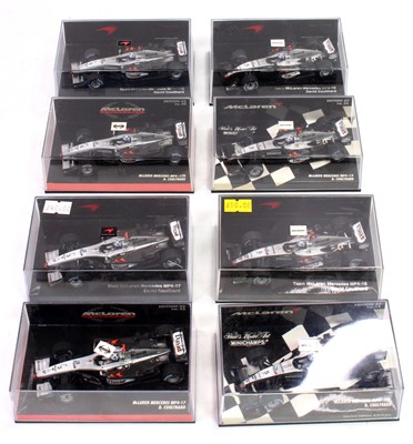 Lot 1043 - Minichamps 1/43rd scale Formula 1 group of 8...