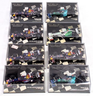 Lot 1045 - Minichamps 1/43 Formula 1 group of 8 examples...