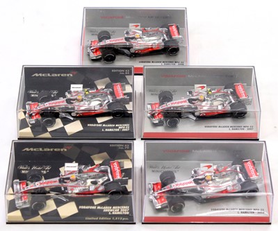 Lot 1047 - Minichamps 1/43rd scale Formula 1 group of 5...